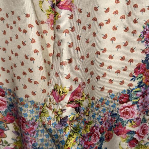 Johnny Was Zastone Womens Pant Sz S Silk Wide Leg Pants BOHO Floral Pockets FLAW - Picture 3 of 15